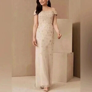 NWT Adrianna Papell x BHLDN Rosie Off The Shoulder Dress Size 6